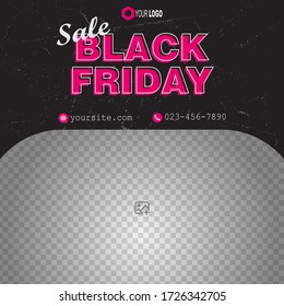 Black friday banner for post, template banner and cover ads, can use for social media, template sale with black and red color, file with layered and eps 10