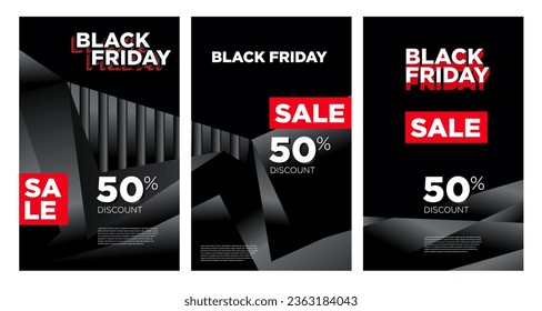 Black Friday Banner and Poster Sale Discount with Black Abstract Background