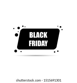 Black Friday banner, price tag, sticker, badge, poster. Isolated with shadow in white background. Flat design style. Raster illustration vector for your project. Hot sale, icon, logo, business.