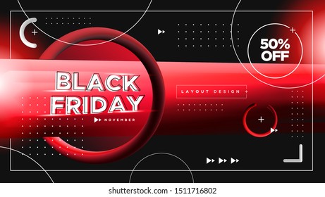 Black Friday Banner promotion with Abstract Memphis Background