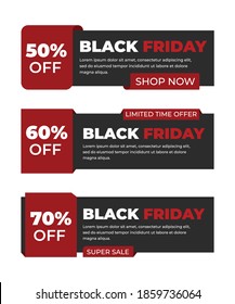 Black Friday banner. Black Friday banner with a red and black color combination. Suitable for your black friday event