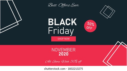 Black Friday Banner in Black and red colors