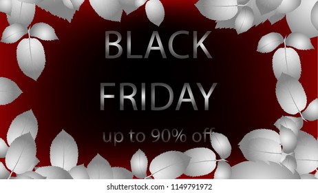 Black Friday banner in black, red and silver