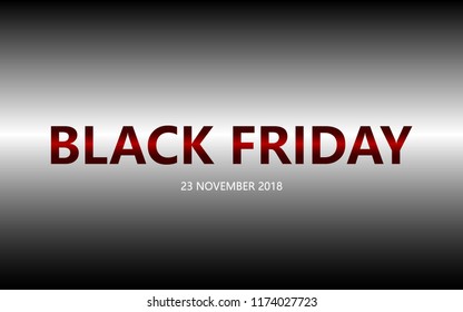 Black Friday Banner Red Text on Black Background Vector