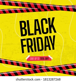 Black Friday banner with ribbon