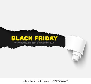 Black Friday banner with black ribbon and shoppping tag