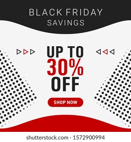 Black friday banner sale up to 30 % off
