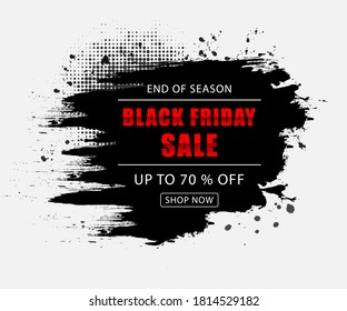 Black Friday Banner Sale End of season , Promotion sale tag limited time and special offer , advertising element art , vector illustration , eps10