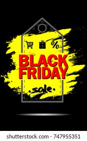 Black Friday banner. Black Friday Sale inscription template. Vector illustration
