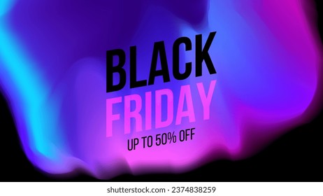 Black Friday Banner. Sale promotion background. Vibrant fluid blurred colors. Bright color gradients. Vector illustration.