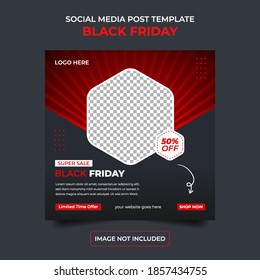 Black Friday Banner Sale social media post Brush design template Premium Vector, Price off discount background, holiday event, web and internet ads. 