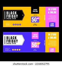 Black Friday Banner Sale With Ticktet Cupon Style fun color