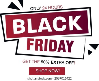 Black friday banner sale. Typography promo