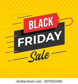 Black Friday banner. Banner for Black Friday sales on yellow background with geometric shapes.