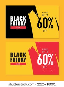 Black Friday banner set, 60% off sale