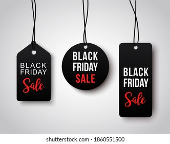 Black Friday black banner set. Vector illustration