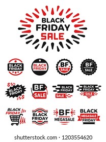 black friday banner set,icon set,vector and illustration