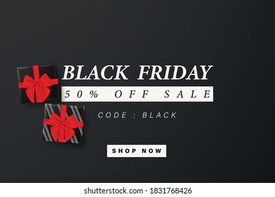 Black friday banner for for shopping sale or social media stories template.