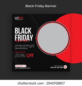 Black Friday Banner Social Media Post, Weekend Sale poster, Creative Black Friday Web Banner Design