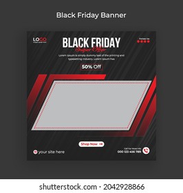 Black Friday Banner Social Media Post, Weekend Sale poster, Creative Black Friday Web Banner Design