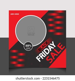 Black Friday Banner Social Media Post, Weekend Sale poster, Creative Black Friday Web Banner Design