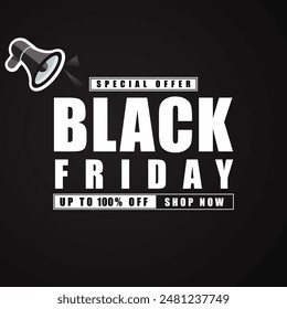 Black Friday banner. Special discount offer design. Product discount festival banner design. Black Friday Sale set. Flat Vector Illustration.