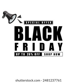 In: Black Friday Banner. Spezielle Rabatt-Angebot Design. Produkt Discount Festival Banner Design. In: Black Friday Sale Set. Flache Vektorillustration.