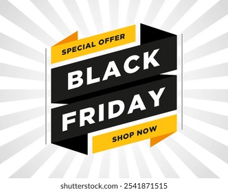 A faixa preta de sexta-feira. Oferta especial. Compre agora.