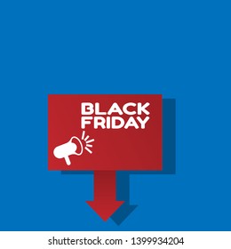 black friday banner - speech bubble with megaphone. black friday label,sticker,tag. can be use for promotion banner, sale banner, landing page, template, web site design, logo, app, UI.