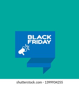 black friday banner - speech bubble with megaphone. black friday label,sticker,tag. can be use for promotion banner, sale banner, landing page, template, web site design, logo, app, UI.