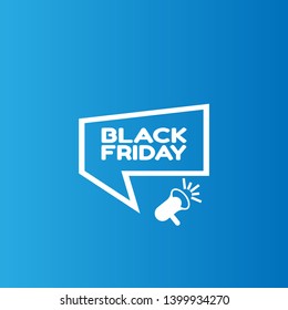 black friday banner - speech bubble with megaphone. black friday label,sticker,tag. can be use for promotion banner, sale banner, landing page, template, web site design, logo, app, UI.