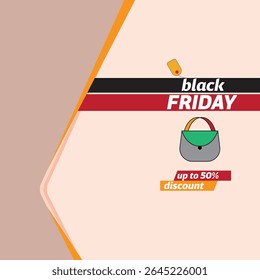 Black Friday-banner met spatten inkt en winkeltag en tassen