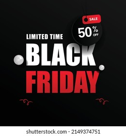 Black friday banner square design template
