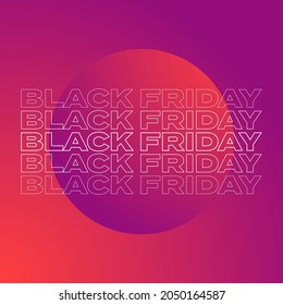 Black Friday banner. Square banner for Black Friday sale with futuristic typography on modern gradient background.