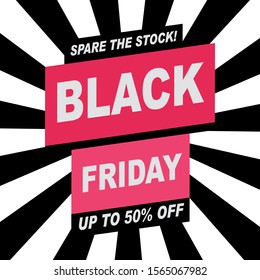 BLACK FRIDAY banner template design.  Special offer. End of season special Limited sales. Discounts, 50% off.