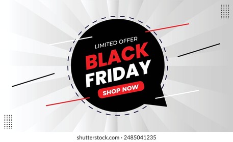 Black Friday banner template design with white background, perfect for promoting your big sale event