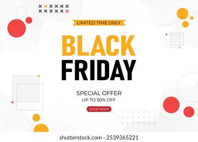 Modelo de banner de sexta-feira preta. Modelo de design para venda Black Friday, promoção, publicidade e anúncio de mídia social com fundo abstrato