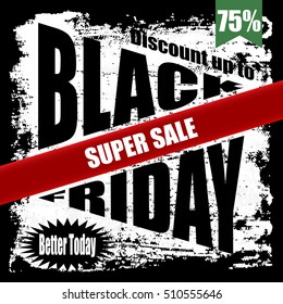 Black Friday banner template design, vector illustration
