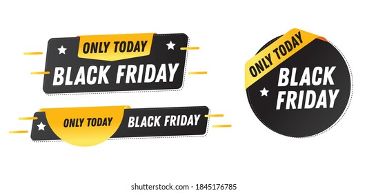 black friday banner template label design discount vector