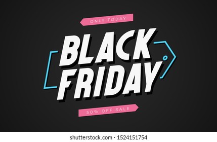 Black friday banner template modern style for mega sale, web site banner, social media publication, promotion, special offer, advertisement, hot price and discount poster. Vector 10 eps