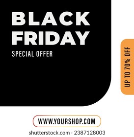 Black Friday banner. Template for promotion, advertising, web, social and fashion ads.