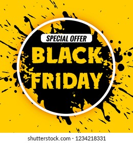 Black Friday banner template yellow.