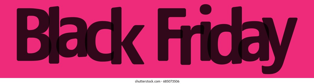 Black Friday banner black transparent on a pink background.