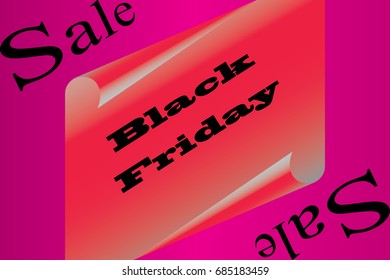 Black Friday banner black transparent on a pink background.