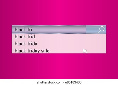 Black Friday banner black transparent on a pink background.
