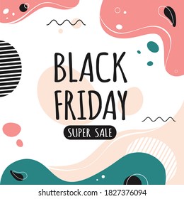 Black friday banner. Vector illustration in flat style.