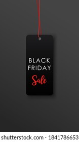 Black Friday black banner. Vector illustration