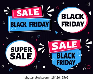 Black friday banner. Vector illustration in flat style.