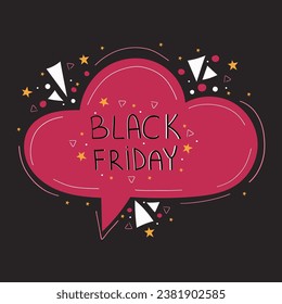 Black Friday Banner mit Vektorgrafik. Schreiben. Rosa, schwarze Töne. Für Websites, Banner, gedruckte Produkte.