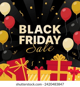 Black Friday banner vector illustration (1:1)